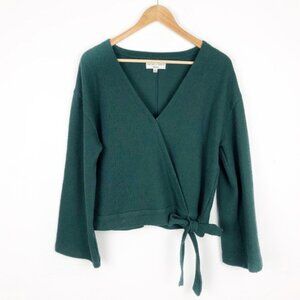 Madewell Texture & Thread Wrap Front Top Green